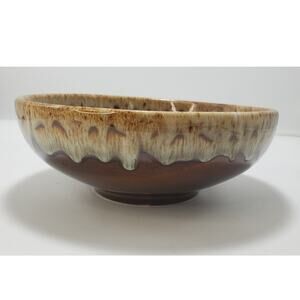 Vintage CANONSBURG POTTERY CAREFREE ironstone brown drip 2 qt bowl